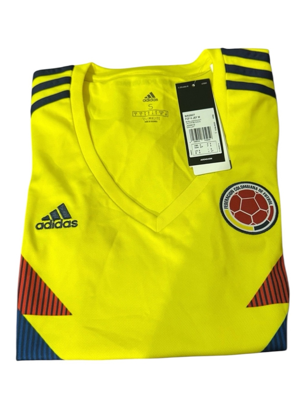 adidas Colombia 2018 Women’s Home Soccer Jersey Yellow NWT Size S